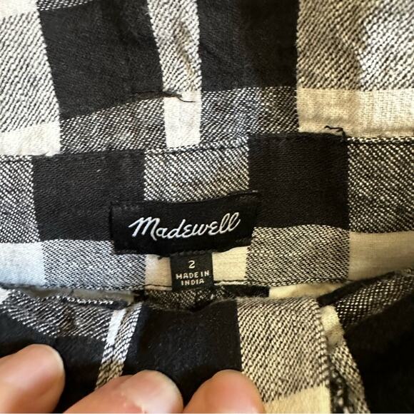 Madewell women’s pants size 2 black and white checkered - Picture 3 of 7